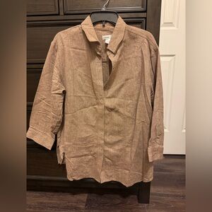 Coldwater Creek Linen Blend Button Up XL